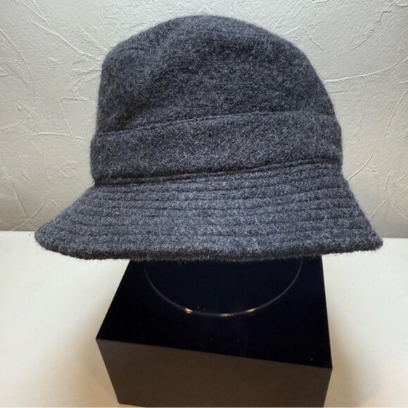 Vintage Banana Republic Made in Italy Wool Bucket Hat Charcoal Gray Felted S/M main image 6
